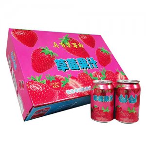 笑为鲜草莓果汁礼盒330mlx24罐